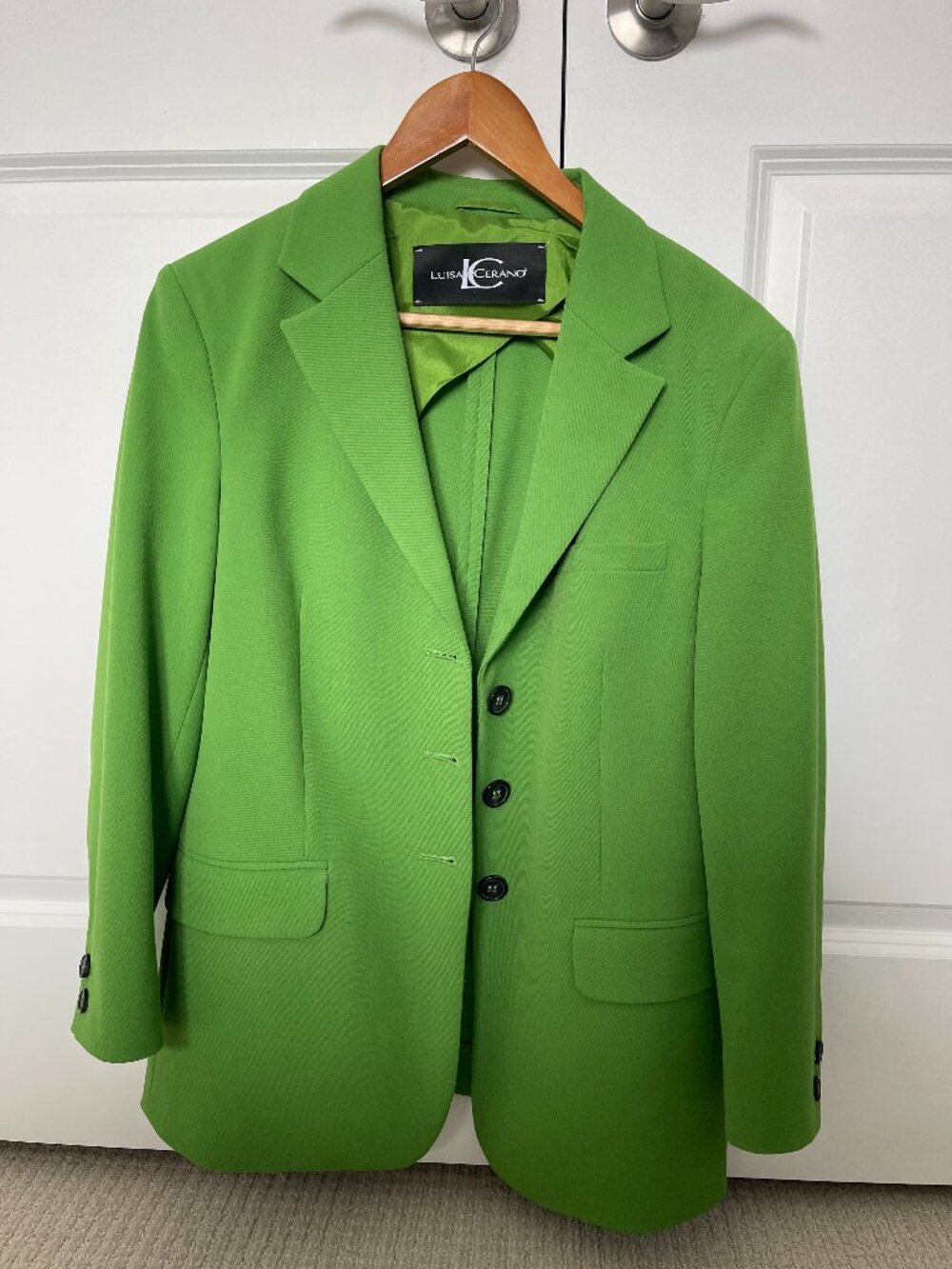 Luisa Cerano Green Tailored Blazer Size 10 (EU 40) Designer Jacket